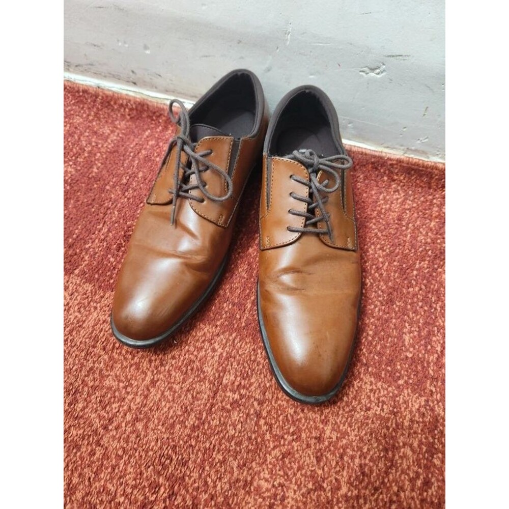 Kenneth Cole Unlisted Fallon Lace Up Mens Cognac Brown Dress Shoes Size 9. 5 M